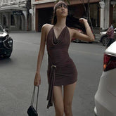 Mariposa Low Cut Backless Mini Dress